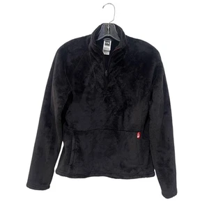 The North Face Jacket Womens Small Black Fuzzy Fleece Quarter Zip Pullover - Picture 1 of 8