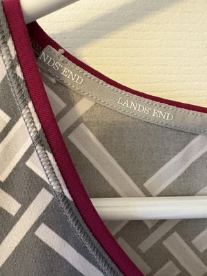 Camiseta túnica tejida Lands End para mujer M/T 10-18 gris geométrica manga corta noche Foto 1 de 4