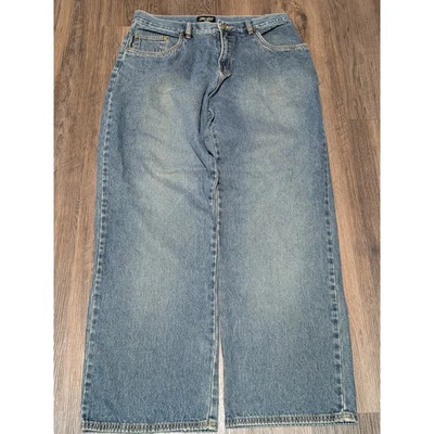 FOX Jeans Mens Size 34 Light Wash Distressed Denim Wide Leg 90s Vintage - Image 1 of 4