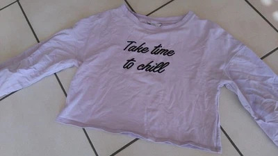 schönes Sweatshirt  fliederfarben  C&A, , Take time to chill, Gr.XS - Bild 1 von 2