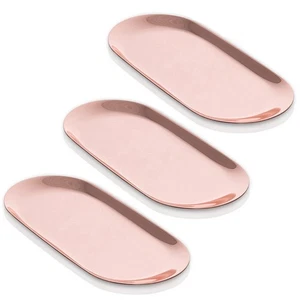 Lujosas Bandejas Oro Rosa - 11" Tamaño Grande (Juego de 3) - Ideal para Maquillaje, Remolque... - Imagen 1 de 7