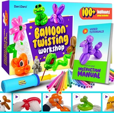 Dan&Darci Balloon Animal Twisting Kit with Pump for Kids - Medium, Multicolor  - Image 1 of 4