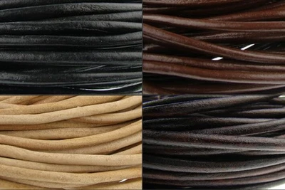 ESNADO Lederschnur (ab 1,60 €/m) Rund 5 mm | Lederband. Riemen. Länge & Farbe : wählbar