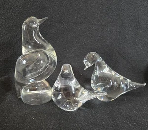 Vtg FM Konstglas Ronneby & Other Swedish Art Glass Birds Figurines/Paperweight - Picture 1 of 10