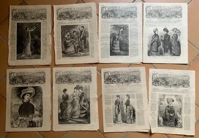 Lot - 8 numéros de la revue - LA MODE ILLUSTREE - août-septembre-octobre - 1881 - Photo 1/4