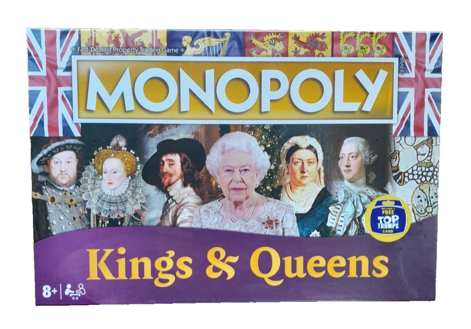 UK EXCLUSIVE HASBRO BRITISH KINGS & QUEENS MONOPOLY BOARD GAME BRAND NEW SEALED - Image 1 of 4