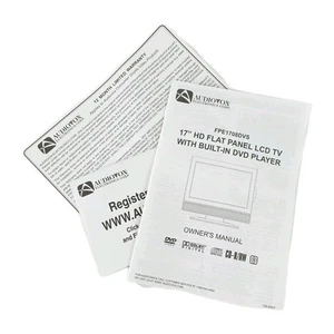 Original Audiovox fpe1780dvs TruTech DVD TV OWNER'S MANUAL - Picture 1 of 3