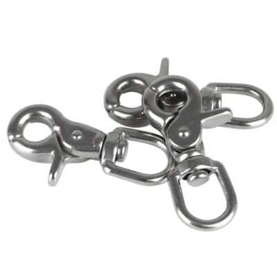 10pcs Steel Lobster Clasps Swivel Eye Snap Hook Keychains Bag Trigger Clips - Image 1 of 4