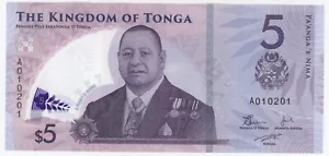 Tonga 5 Pa'anga ND 2023 Pick 51 New UNC Uncirculated Banknote Maui trilithon - Picture 1 of 2