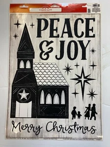 Holiday Time Window Clings Merry Christmas Peace and Joy Sunday school Decor - Picture 1 of 1