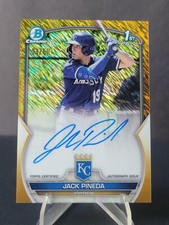 2023 Bowman Chrome Prospect Jack Pineda Auto Gold Refractor /50 KC Royals 