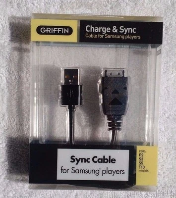 LOT OF 10 - Griffin Charge & Sync Cable for Samsung Players P2, S3, S5 and T10  - Image 1 of 2