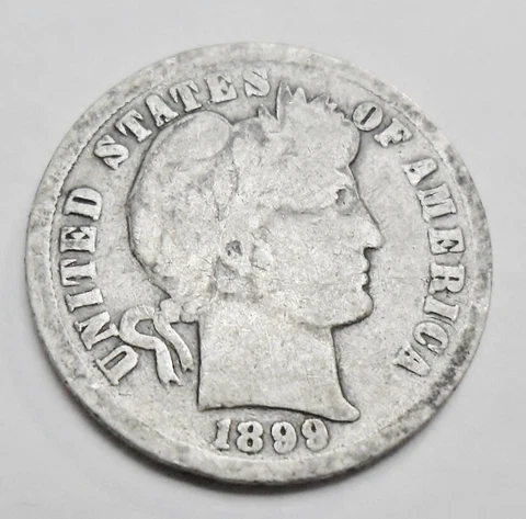 1899 P Barber Dime  *90% SILVER*  *G - GOOD*  **FREE SHIPPING** Cover