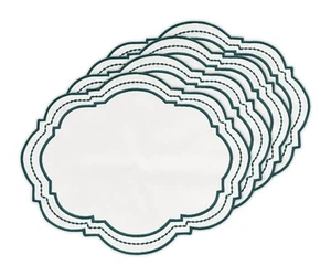 Green Placemats Set of 4 Dining Table Place mats Oval Cotton Placemats 17x14 - Picture 1 of 7