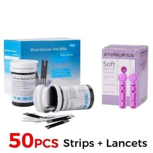50 Test Strips for Blood Glucose Sugar Monitor Diabetes Test - Picture 1 of 4