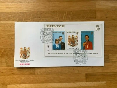 BELIZE 1981 FDC PRINCE CHARLES PRINCESS DIANA WEDDING MINISHEET CHOOSE 1 - Image 1 of 3