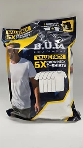 Paquete de 5 camisetas de manga corta BUM blancas pequeñas 100 % algodón cuello redondo para hombre - Imagen 1 de 2