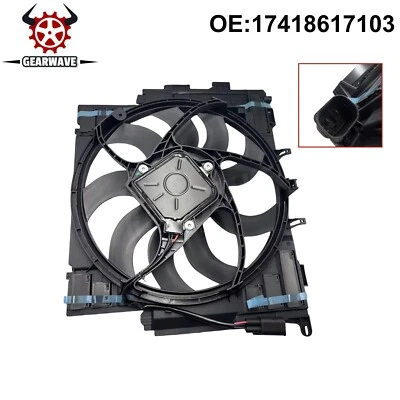 For BMW F10 528i 528i xDrive 12-16 New Radiator Condenser Cooling Fan Assembly - Image 1 of 4