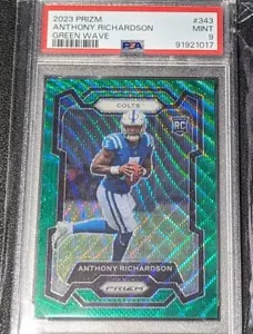 2023 Panini Prizm ANTHONY RICHARDSON Rookie PSA 9 Mint GREEN WAVE Prizm RC COLTS - Picture 1 of 2