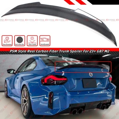 FOR 2022-2025 BMW G42 2 SERIES M240i G87 M2 PSM STYLE CARBON FIBER TRUNK SPOILER - Image 1 of 4