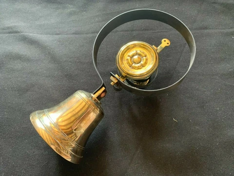 One Reclaimed Antique Brass & Steel Restored Victorian Servant Bell (BTS336) Cover