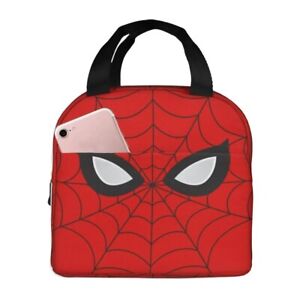 Men Women Classic Red Spider Web Insulated Cooler Thermal Outdoor Lunch Bag