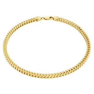 14k Yellow Gold 2.5mm Franco Box Square Wheat Foxtail Bracelet Chain Womens 7" - Picture 1 of 10
