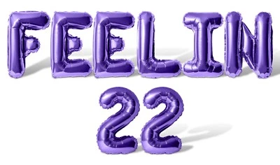 Banner Globo FEELIN 22 Letras -10 Opciones de Color - Decoración Fiesta 22 Cumpleaños Foto 1 de 4