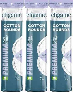 Cliganic Premium Cotton Rounds for Face (300 Count) - Makeup Remover Pads, Hypoa - Picture 1 of 6