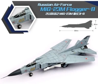 1/48 MiG-23M FLOGGER-B JET RUSSIAN AIR FORCE PLA MODEL DIORAMA ACADEMY 12344 - Image 1 of 4