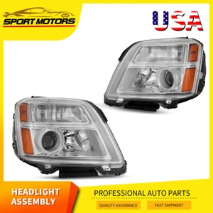 For 2010-2015 GMC Terrain Headlights Assembly Chrome Headlamps Left+Right Pair - Picture 1 of 6