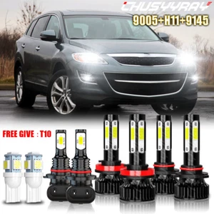 For Mazda CX-9 2007-2012 Combo 6x LED Headlight High/Low Beam+Fog Light Bulb Kit - Picture 1 of 12