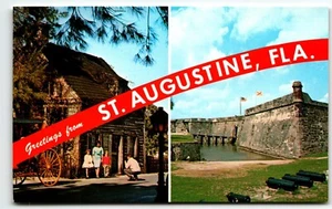 Greetings from St. Augustine Florida Banner Postcard FL UNP - Picture 1 of 2