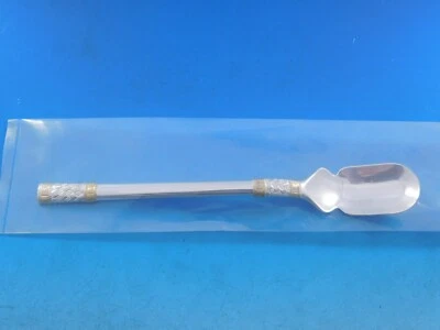 Aegean Weave Gold by Wallace Sterling Silver Horseradish Scoop 6 1/2" Custom - Image 1 of 4