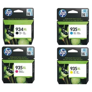 Juego completo de 4 cartuchos de tinta originales para impresora HP934XL y HP935XL - Imagen 1 de 1