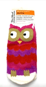 NEW Bath & Body Works OLIVIA THE OWL Shea Infused Lounge Socks Non-skid Bottom - Picture 1 of 4