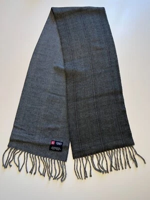 Chaps Bufanda Clásica de Invierno Para Hombre Dos Caras Gris Espiga Cuadros Hecha en Italia Foto 1 de 4