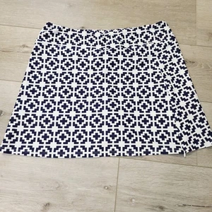Jude Connally Skort Skirt Shorts Blue White Geometric Print Sz Small - Picture 1 of 6