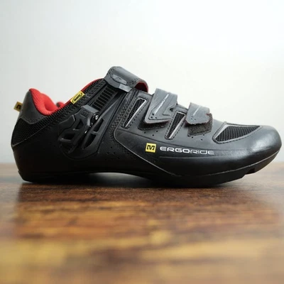 Zapatos de Ciclismo Mavic Hombres Negros Rojos Ciclismo Tour Deporte Ergo Fit Ergo Ride SPD 10.5 Foto 1 de 4