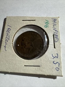 1916 S Philippinen One Centavo Cent Penny Vintage Kupfer USA Territory Münze - Bild 1 von 4