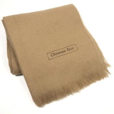 Christian Dior Scarf Brown Tan 100% Merino Wool MADE IN JAPAN Designer Fall RARE - Image 1 of 4