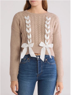 NYC KNITS por The Sweater Dept. suéter adornado con lazo nuevo con etiquetas XL Foto 1 de 4