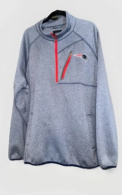 全新 England Patriots 1/4 拉链套衫夹克 男女通用 尺寸 3XL 羊毛衬里 — 第 1/4 张图片