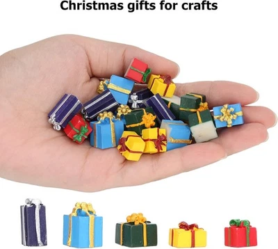10-18Pcs 1:12 Dollhouse Miniature Christmas Tree Gift Boxes Presents Xmas Decor - Image 1 of 4