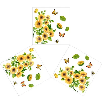  3 fogli di autoadesivo autoadesivo cartone animato girasole Butterfly ward Sign - Image 1 of 4