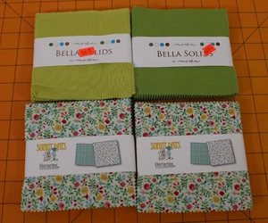 Moda Solids and Bernartex Fabric-168 PCS 5"x5" Swatches 42 in each package. - Imagen 1 de 7