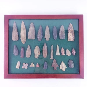 Native American Arrowhead & Projectile Point Collection - 26 Artifacts with Case - Picture 1 of 17