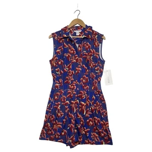 Mameluco Athleta Brooklyn para mujer 6 alto azul rojo floral rendimiento deportivo - Imagen 1 de 15