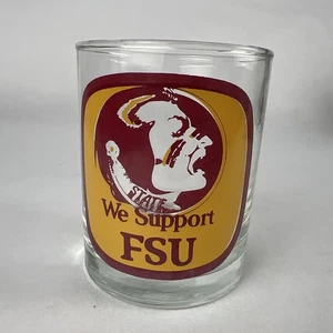 Neu Vintage FSU Florida State Seminolen WE SUPPORT FSU 8 Unzen Whiskyglas - Bild 1 von 5