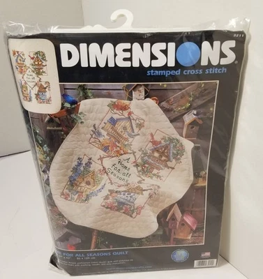 NEW Dimensions A Home For All Seasons Stamped Cross Stitch Quilt Kit #3211 - image 1 of 4